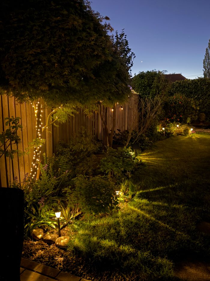 footer-cta-img Serene garden at twilight with glowing fairy lights and lush greenery. Perfect for relaxation.