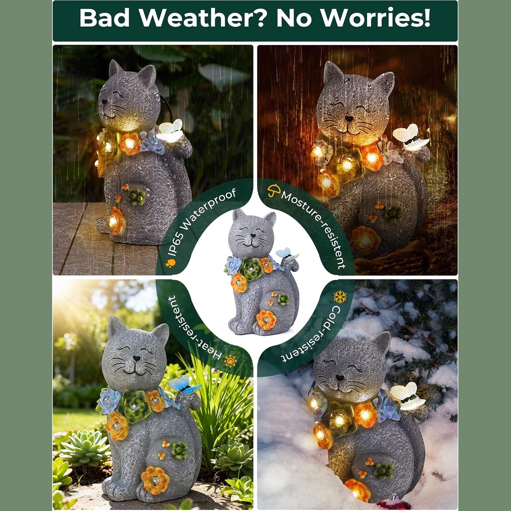 b0d3yfdsf4 2 Solar Garden Statues Outdoor Decor, LED Animal Figurine Lights for Patio Lawn & Balcony