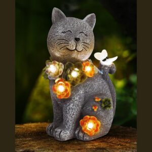 Solar Garden Statues Outdoor Decor, LED Animal Figurine Lights for Patio Lawn & Balcony