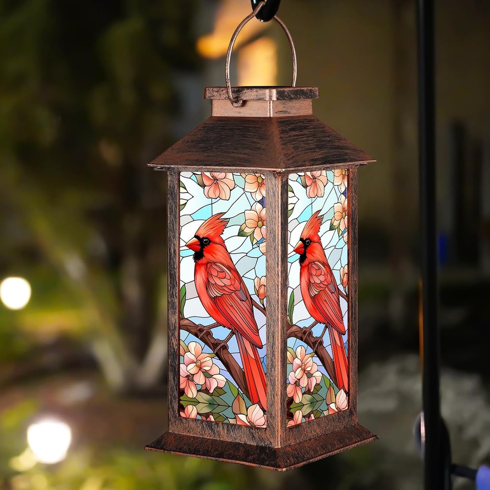 b0dt5ykx9m 9 Solar Hanging Lantern Outdoor Waterproof, Hummingbird & Butterfly Garden Light